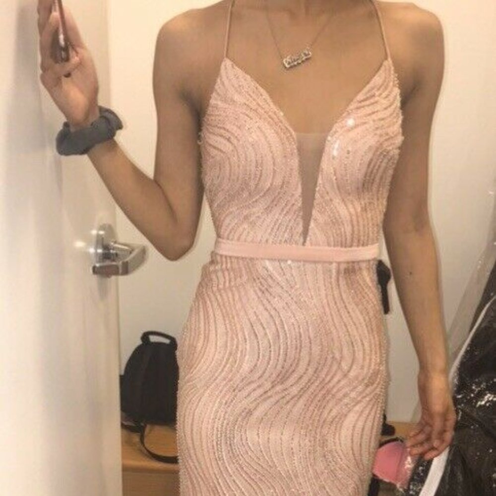 Dave and Johnny Long Pink Dress - Size 00